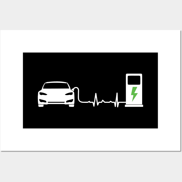 Electric Car Wall Art by Badgirlart